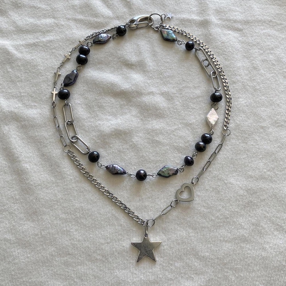 freshwater pearl necklace with star pendant